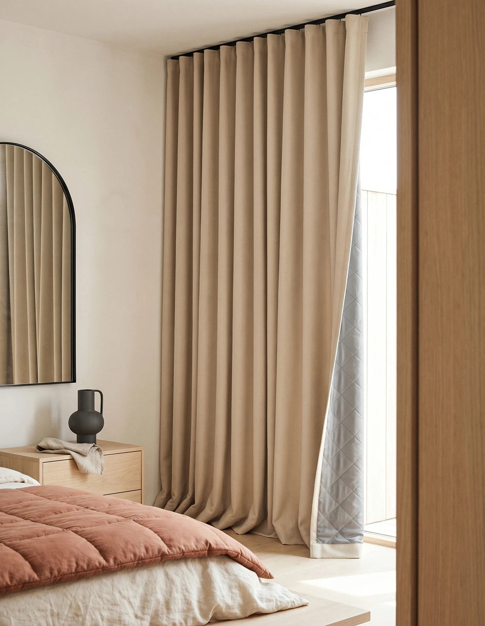 Thermal and Acoustic Blackout Curtain - Cream