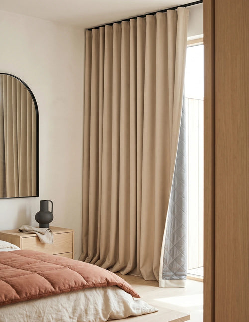 Thermal and Acoustic Blackout Curtain - Cream