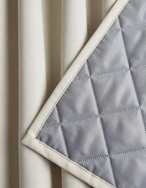 Rideau anti-bruit phonique blanc cassé 620 g/m², textile technique trois couches