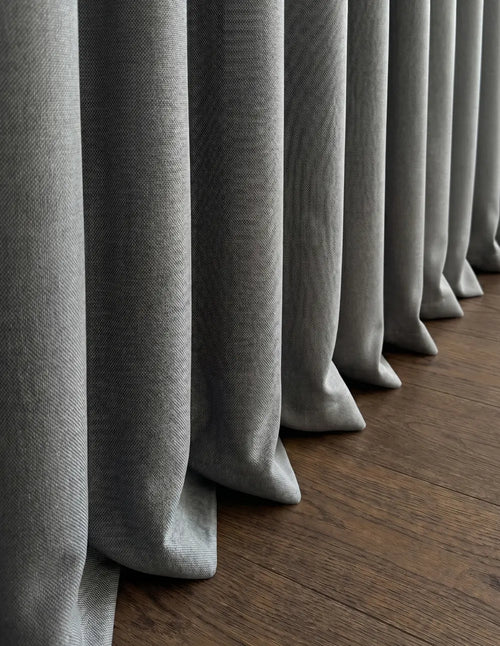 Rideau anti-bruit phonique gris anthracite 620 g/m², textile technique trois couches